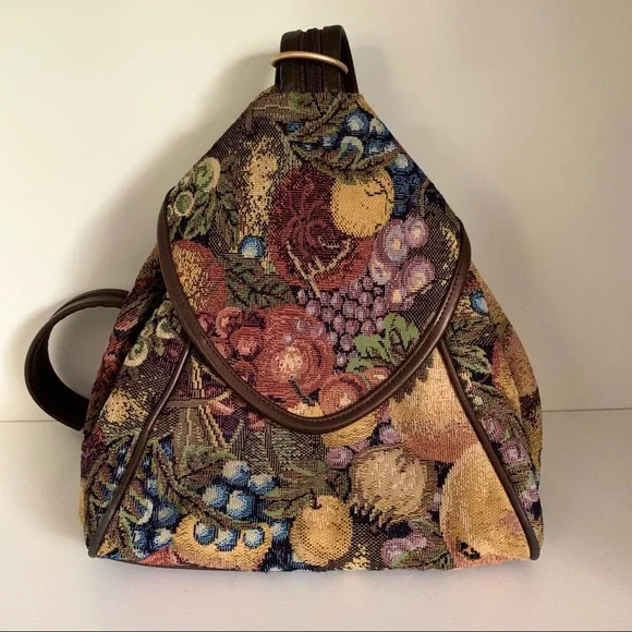 Vintage brocade purse backpack 2 in 1 - Picture 1 of 16